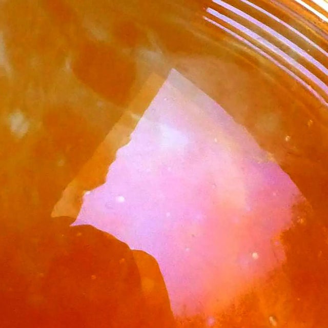 Aureliano Toso Murano Dino Martens Vintage Very Tall Orange Iridescent Italian Art Glass Midcentury Flower Vase For Sale - Image 4 of 7