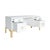 Contemporary Matthew Izzo Home Cosby White Lacquer and Polished Brass Legs Desk With Acrylic and Brass Knobs For Sale - Image 3 of 6