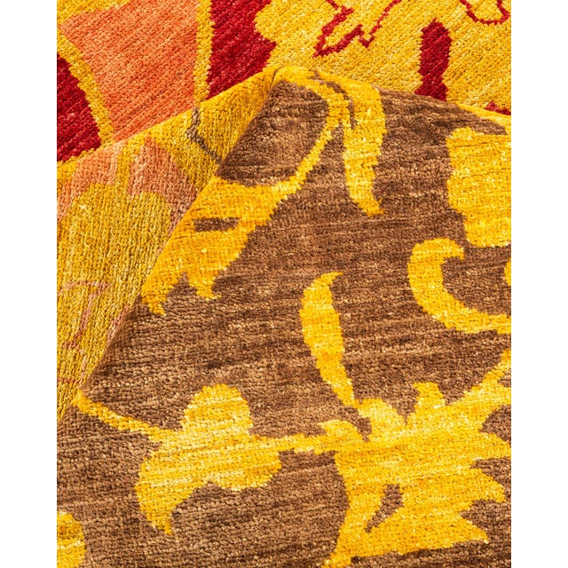 Textile Eclectic Hand-Knotted Area Rug - Yellow, 10' 3" x 13' 7" For Sale - Image 7 of 8