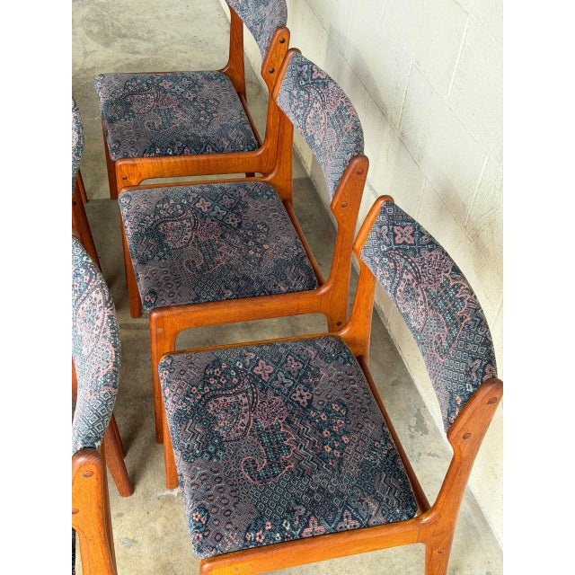 Teak Dining Chairs in Style of Erik Buch Mid Century Modern Seating Set of 6 Denmark 1960s For Sale - Image 4 of 10