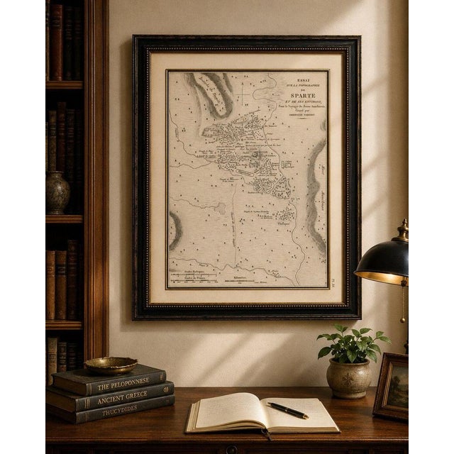 Antique Map of Ancient Sparta and Its Surroundings from Tardieu, 1825 For Sale - Image 4 of 11