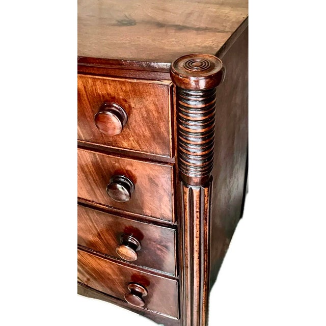 Brown Early 19th C. Sheraton Book Matched Mahogany Commode For Sale - Image 8 of 11