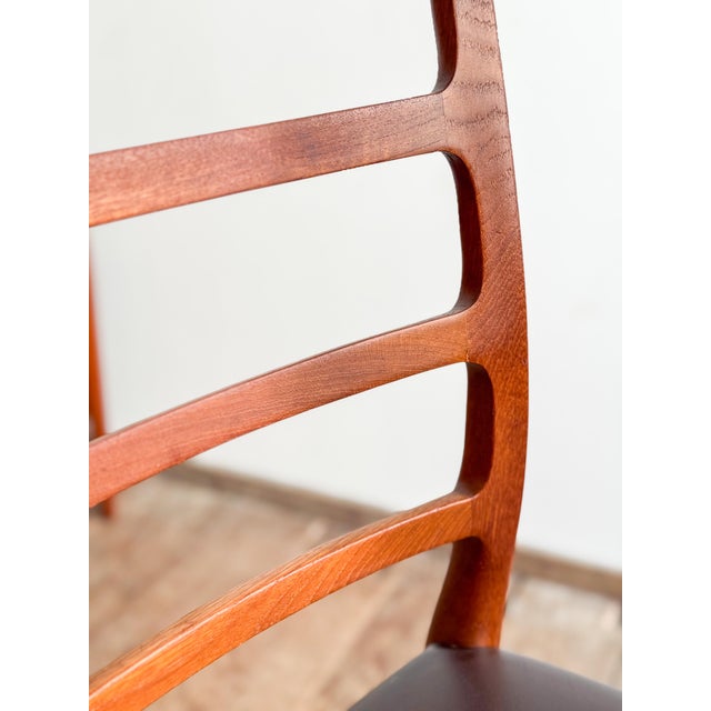 Mid-Century Danish Model 82 Embassy Chairs in Teak and Leather by Niels O. Møller for J. L. Mollers, Set of 6 For Sale - Image 16 of 18