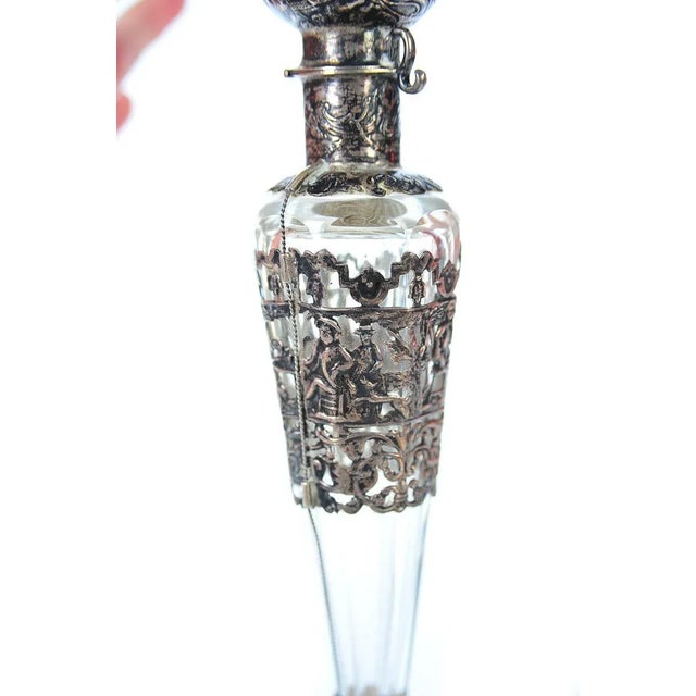 Victorian Victorian Crystal & Silver Perfume Bottle For Sale - Image 3 of 10