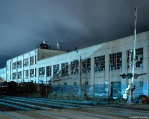 Contemporary Night Photograph "Warehouse" by John Vias