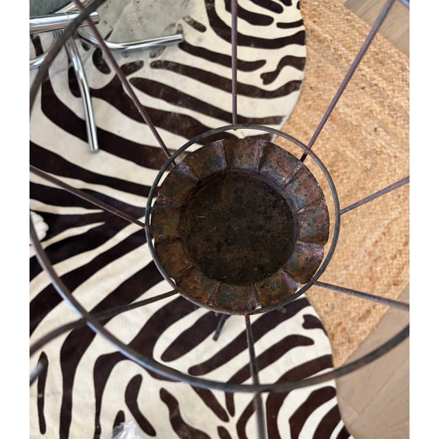 Vintage Mid-Century French Wrought Iron Sculptural Plant Stand With Scrollwork Base For Sale In Little Rock - Image 6 of 16