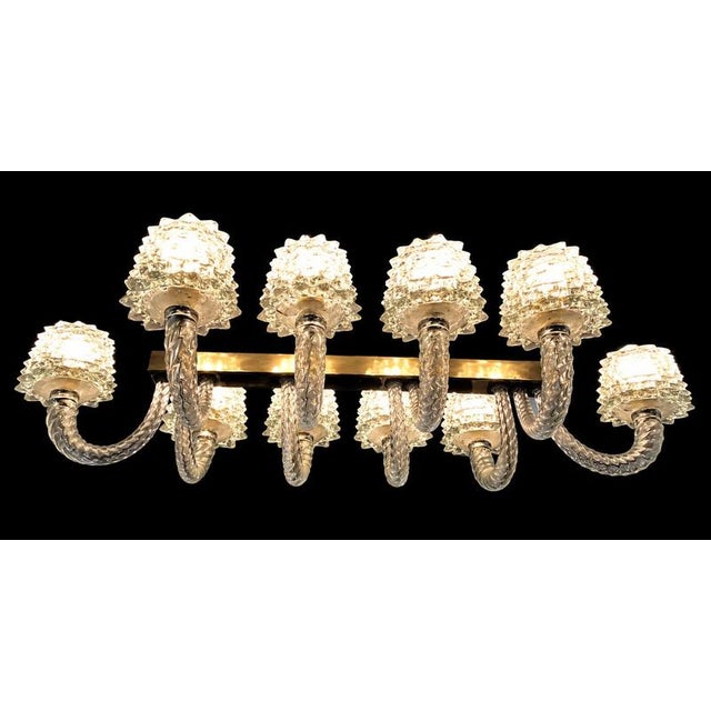 Mid-Century Italian Rostrato Murano Glass Chandelier from Ercole Barovier, 1940s For Sale - Image 11 of 13