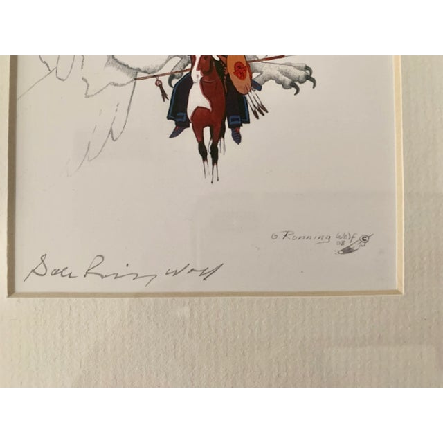Gale Running Wolf Sr.- "Eagle Chief" - Hand Signed Print For Sale - Image 4 of 7