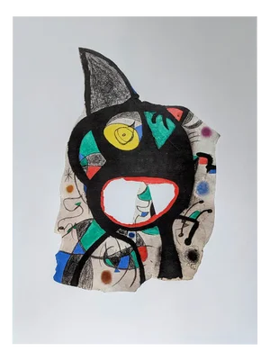 Joan Miro, Tete dans la nuit, Lithograph, 1973