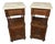 Bedside Tables in Carved Oak with Marble Top, Set of 2 For Sale
