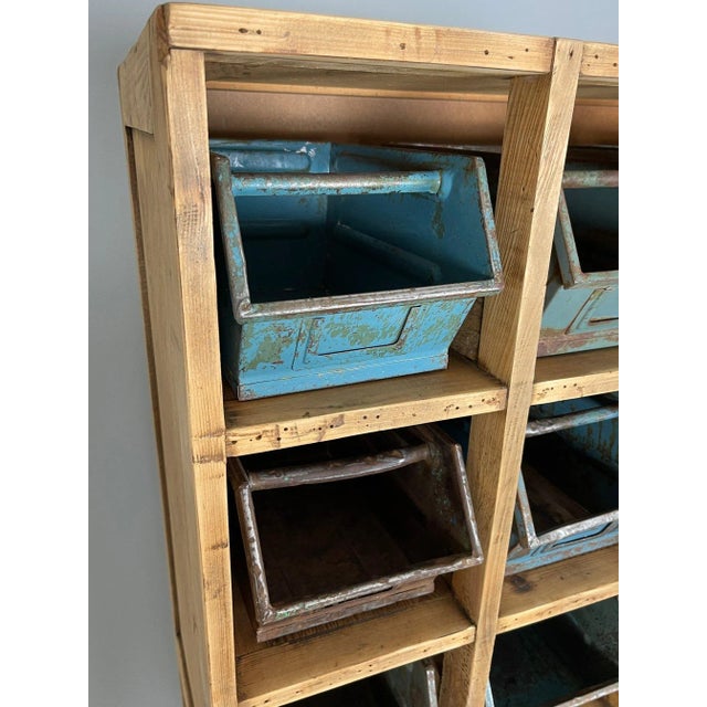 Wood Vintage Industrial Storage Cabinet For Sale - Image 7 of 11