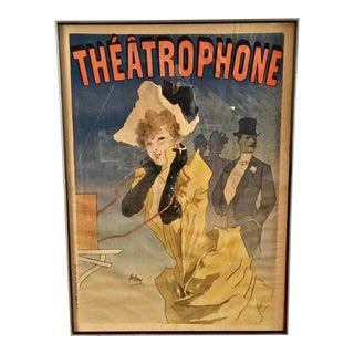 Théâtrophone 1896 Authentic Vintage French Poster For Sale
