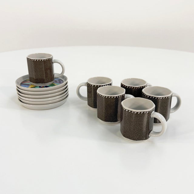 Coffee Cups and Saucers by Barbara Brenner for Rosenthal, 1990s, Set of 6 For Sale - Image 6 of 8
