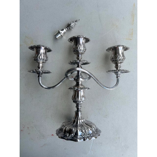Art Deco 1920s Crescent Silverware Mfg. Co. Arm Candelabras- Set of 2 For Sale - Image 3 of 7