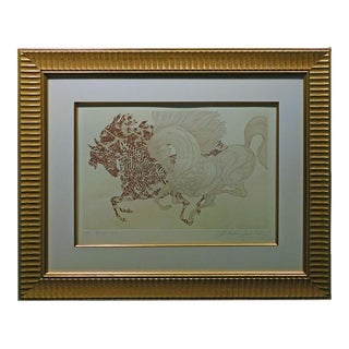 Guillaume Azoulay "Harlequin" Etching on Paper Hand Signed Framed For Sale