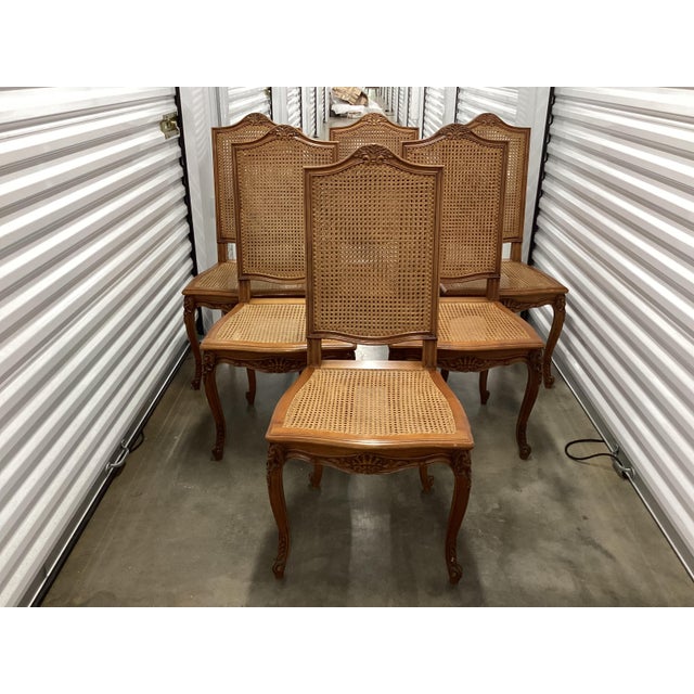 Classic French Double-Caned Dining Chairs/6 For Sale In New York - Image 6 of 12
