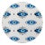 Eyes Blue White Vegan Leather Round Pebble Placemat, Set of 4 For Sale