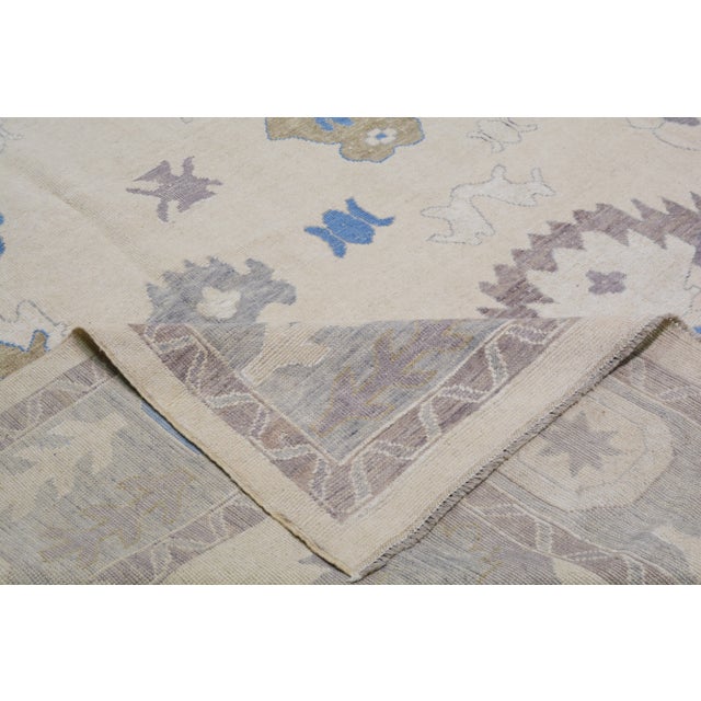 2000 - 2009 Pakistani Oushak Hand Knotted Wool Rug, 10'5"x14' For Sale - Image 5 of 6