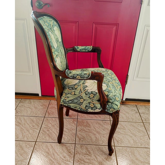 Vintage Italian Chair Reupholstered in William Morris Print For Sale In Baltimore - Image 6 of 11