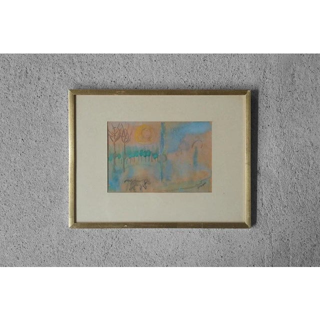 1960s Frideborg Bryth, Landscape, Gouache, 1961, Framed For Sale - Image 5 of 5