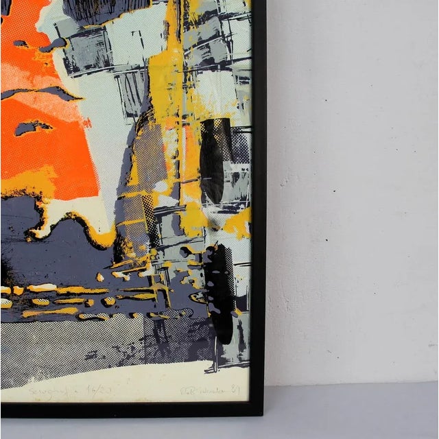 Etels Inskonka, Composition, 1984, Silk-Screen, Framed, in Very Good conditions. Designed 1980 to 1989 This piece has an...