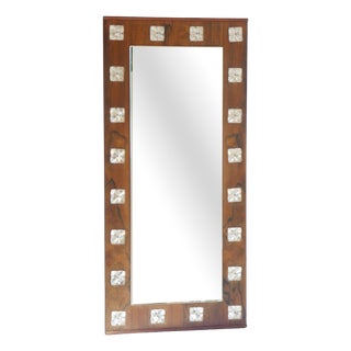 Mid-Century Scandinavian Swedish Full-Length Mirror with Acrylic Decoration, 1960s For Sale