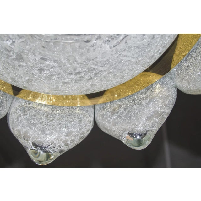 Mid-Century Ice Glass Chandelier from Doria For Sale - Image 14 of 15