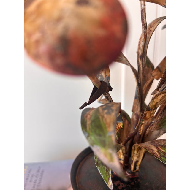 Pair 1940s Italian Tole Metal Painted Flower Pots For Sale - Image 4 of 11