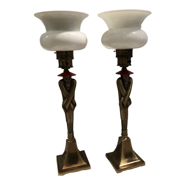 Victor Schreckengost Colonial Premier Art Deco Table Lamps - a Pair For Sale
