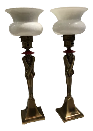 Victor Schreckengost Colonial Premier Art Deco Table Lamps - a Pair