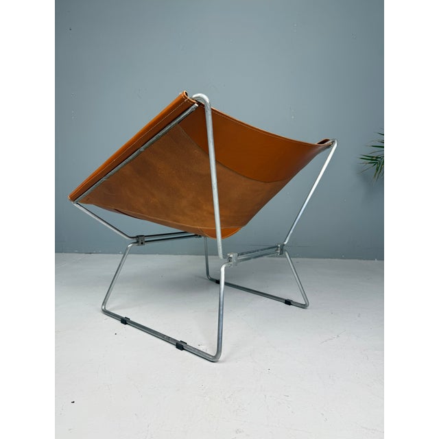 AP-14 Armchair in Cognac Leather by Pierre Paulin for AP Polak, 1955 For Sale - Image 6 of 18