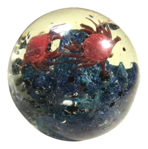 Vintage Crab Scene Murano Glass Paperweight