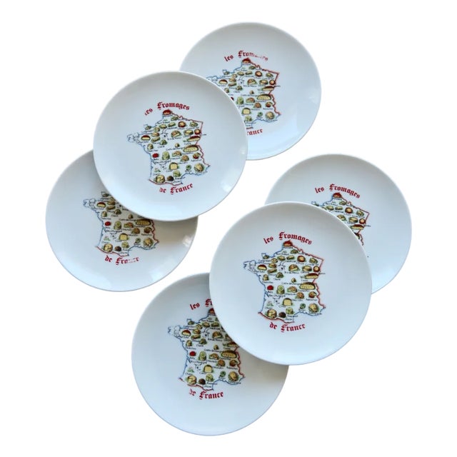 Vintage Cheese Plates from Euro Porcelain, Set of 6 For Sale