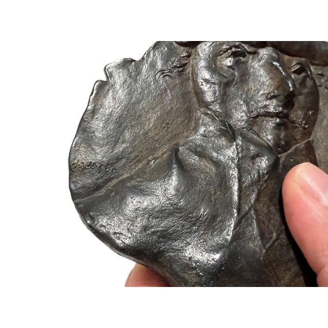 David Aronson, Bronze Plaque Sculpture Judaica Rabbi Figure Portrait American Boston Modernist For Sale - Image 9 of 11