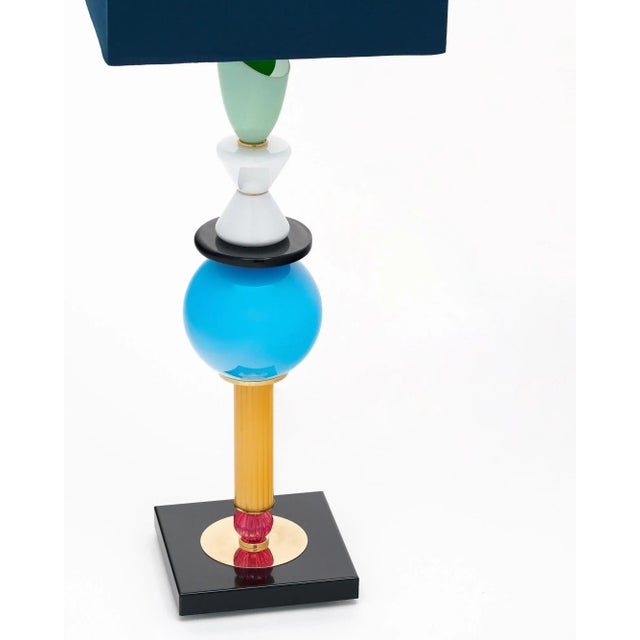 Black Murano Glass Colorful Lamps For Sale - Image 8 of 9