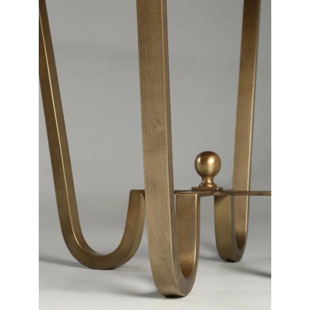 Onyx Center Hall Table With Cold Plated Bronze Base For Sale - Image 12 of 13