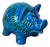 Mid-Century Modern Italian Rimini Blu Pottery Piggy Penny Bank Figurine by Aldo Londi for Bitossi, 1960s For Sale