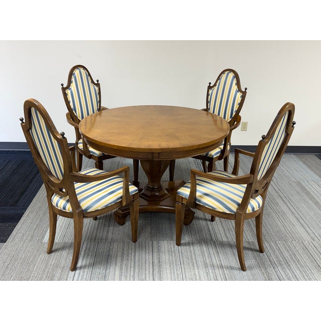 Brown Romweber Louis XVI Neoclassical Revival Dining Chair ~ Set of 4 For Sale - Image 8 of 8