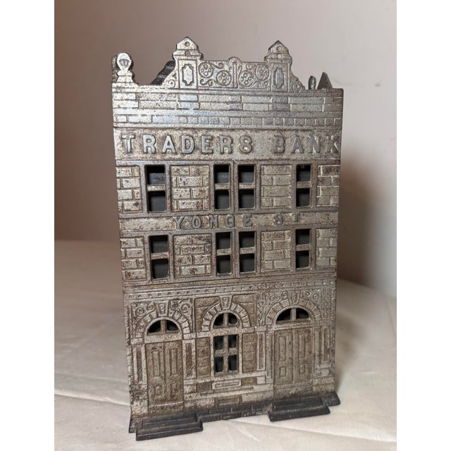 Rare Complete Big Antique Jarvis 1891 Traders Bank Toronto Cast Iron Still Bank For Sale - Image 15 of 18