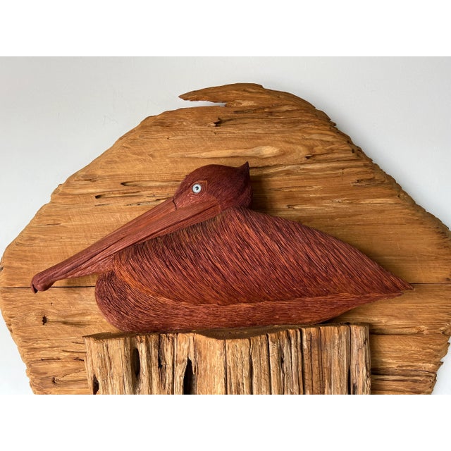 1980's Bob Boulware Art Hand Carved Pelicans Wall Sculptures - a Pair For Sale In Miami - Image 6 of 13