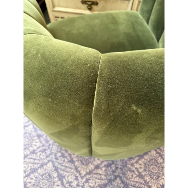 2020s Vuue for Cb2 Fitz Modern Channeled Velvet Swivel Chair For Sale - Image 5 of 12