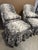 Contemporary Pair of Luxe Lee Industries Chairs 2421-01 & Pair Swivel Ottomans 1430-00 For Sale - Image 3 of 12