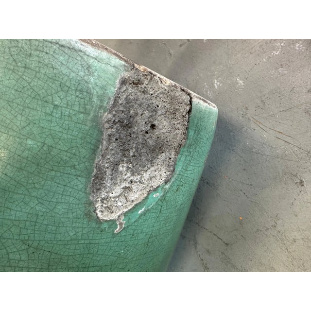 1940s Green Glazed Stoneware Oil Jar For Sale - Image 10 of 12