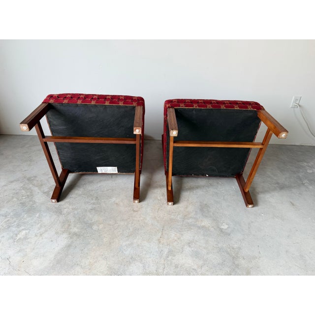 Vintage Hickory Traditional Upholstered Wingback Armchairs – A Pair For Sale - Image 12 of 12