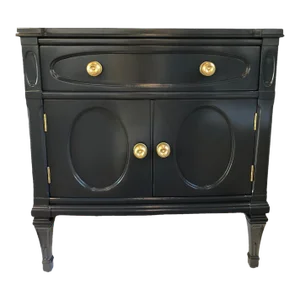 Navy Lacquered Nightstand