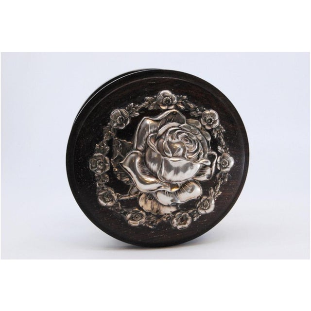 Silver Rosewood Jewelry Box with Silver Applications For Sale - Image 8 of 10