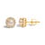 Contemporary 10K Yellow Gold Pearl and 1/6 Cttw Diamond Halo Stud Earrings, A Pair For Sale - Image 3 of 5