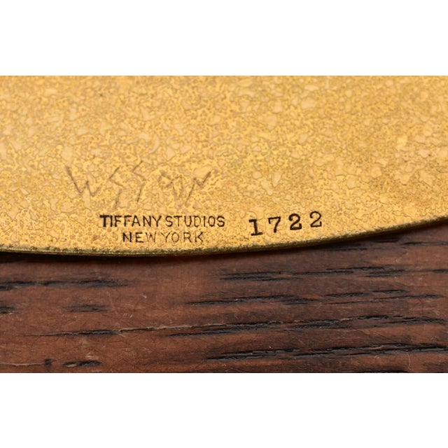 Metal Tiffany Studios New York Bronze Doré Large Charger Plate or Tray For Sale - Image 7 of 9