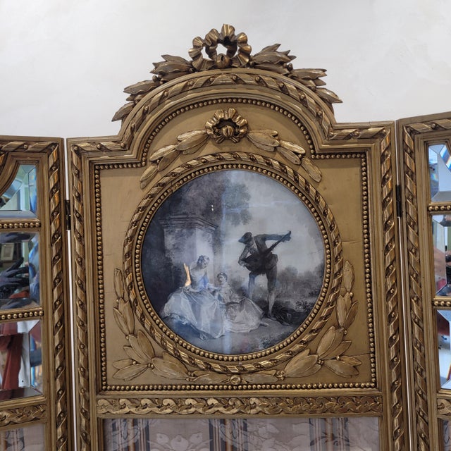 Wood Napoleon III Screen in Goldenwood, France, 1890s For Sale - Image 7 of 18