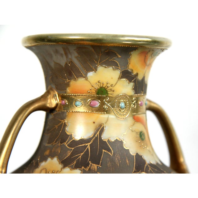 Early 20th Century Antique 1920's Japanese Nippon Moriage Vase With Farm Scene For Sale - Image 5 of 9